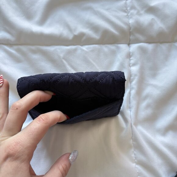 Vera Bradley Womens Navy Blue Quilted Tri-Fold Small Wallet 5x4 - Picture 9 of 9